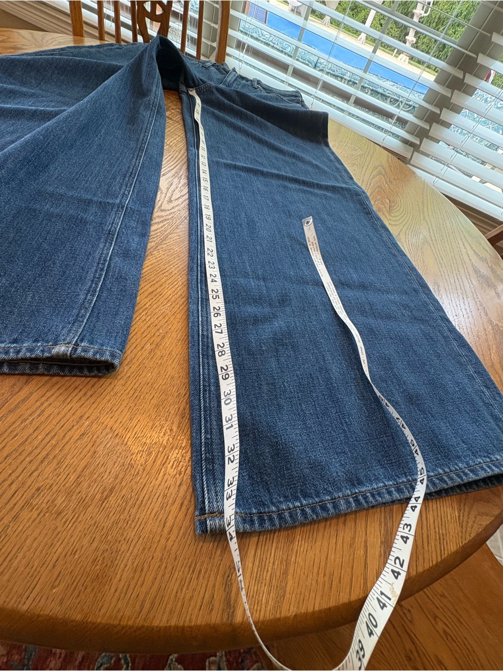 J. Crew High Rise Super Wide Leg Jeans Mid Blue Denim Baggy Size 30T 34” EUC - Picture 12 of 12